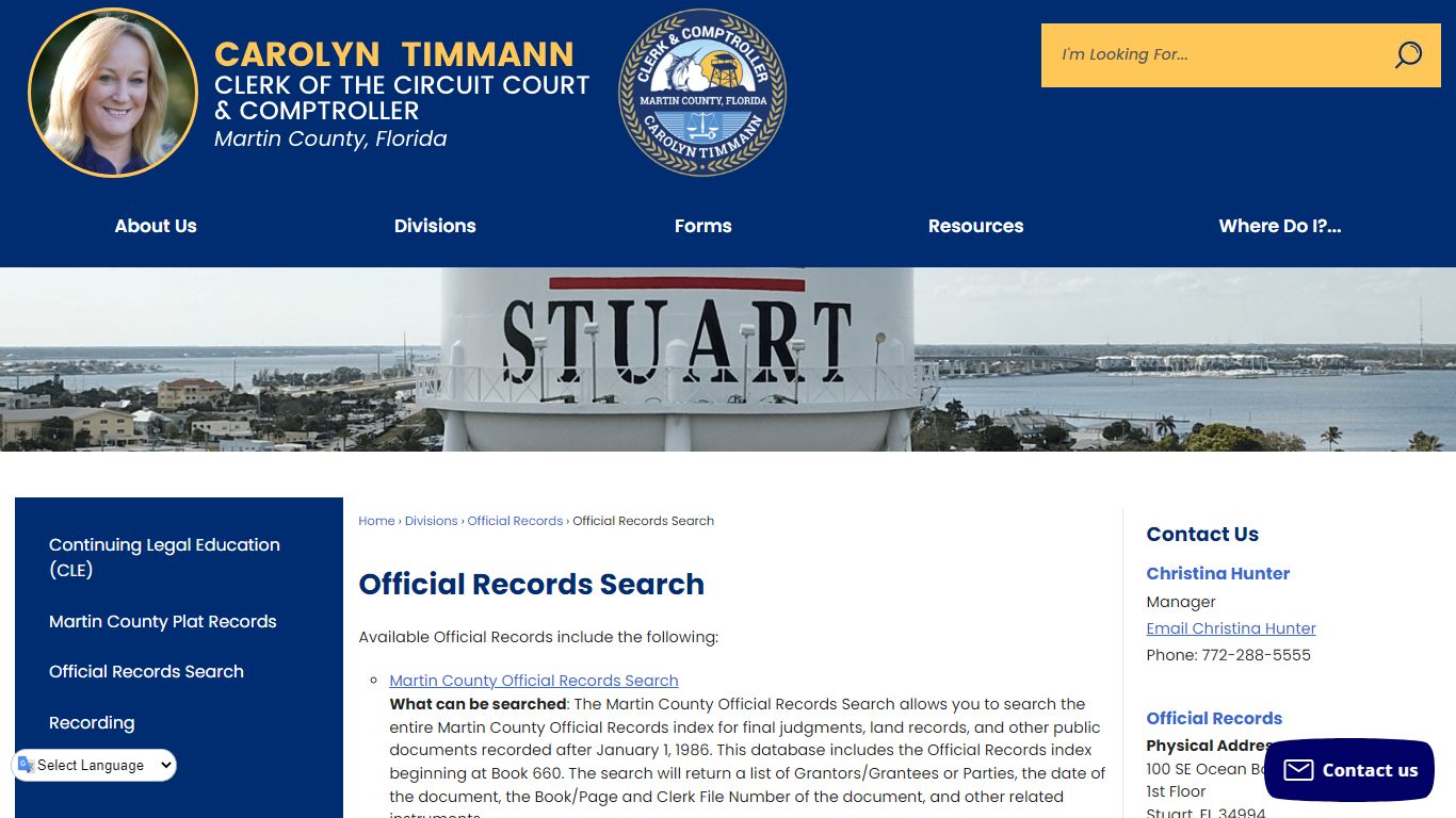Official Records Search | Martin County Clerk